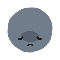 Sad face flat illustration