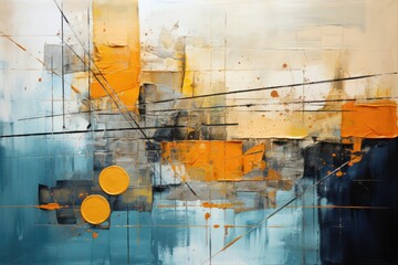 Contemporary Mixed Media Collage of textures and color - abstract background composition