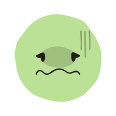 Afraid face flat illustration