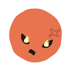 Angry face flat illustration