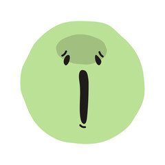 Afraid face flat illustration