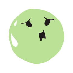 Anxious face flat illustration