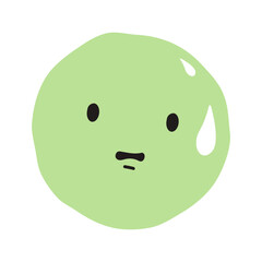 Anxious face flat illustration