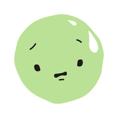 Anxious face flat illustration