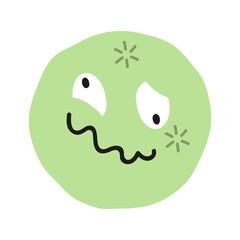 Confused face flat illustration