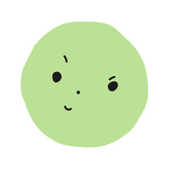 Suspicious face flat illustration