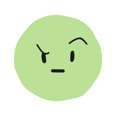 Suspicious face flat illustration