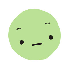 Suspicious face flat illustration