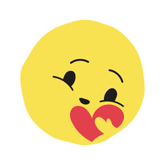 Care emoji flat illustration