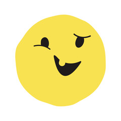 Amused face flat illustration