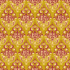 Seamless bohemian damask pattern. Print for your textile. The texture is imitation of fabric. Vector illustration.