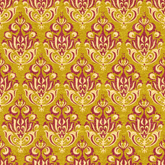 Seamless bohemian damask pattern. Print for your textile. The texture is imitation of fabric. Vector illustration.