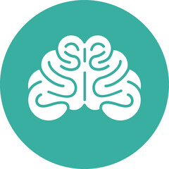 Human brain organ icon vector illustration design, mind icon design, circle shape