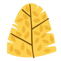 Autumn bush flat illustration