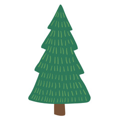 Pine tree flat illustration