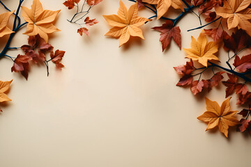 Autumn still life in honor of Thanksgiving, lunch and dinner in the family. With Generative AI technology