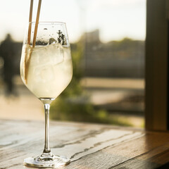 Refreshing spritz cocktail on a table