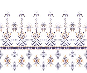 Geometric Ethnic Oriental Ikat Seamless Pattern Traditional. Design for Background, Carpet, Wallpaper, Clothing, Wrapping, Batik, Fabric. Embroidery Style.