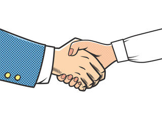Woman and man handshake. Gender cooperation. Vector illustration isolated on white background