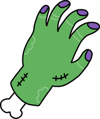 halloween zombie hand. hand draw