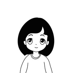 Cute little girl, illustration 