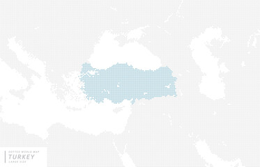 トルコを中心とした青のドットマップ。　中サイズ。
