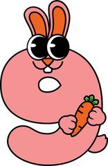 Bunny cartoon number 9 character 