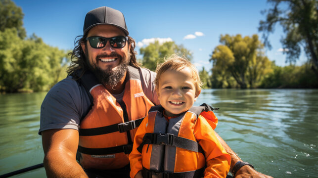 father and daughter travelling at national park. - Powered by Adobe
