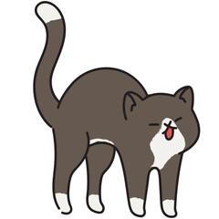 Cat stretching illustration