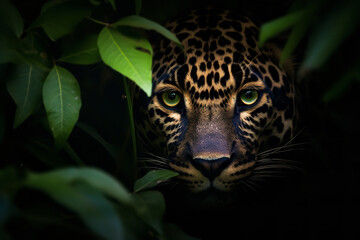  The embodiment of wild grace, a jaguar's silhouette prowls stealthily amidst the dense tropical greenery