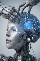 Fototapeta premium AI machine learning human robot