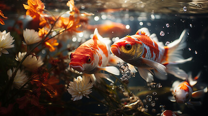 Japanese fish in aquarium