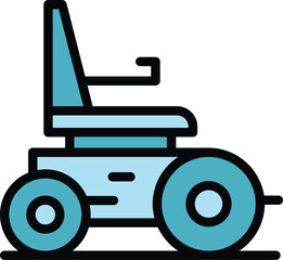 Orthopedic electric wheelchair icon outline vector. Scooter chair. Power drive color flat