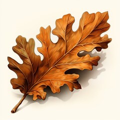 Oak leaf, stylization, drawing, art, Generative AI