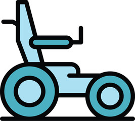 Motor wheelchair icon outline vector. Chair power. Electric scooter color flat