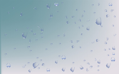 Rain transparent drops flow down the glass.Realistic wet condensation texture.Fresh water splash effect on the surface.Liquid spreading droplet shapes.