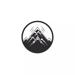 Flat simple mountain logo. Generative ai design art.