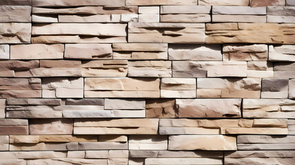Stacked stone wall background. Generative ai design concept.