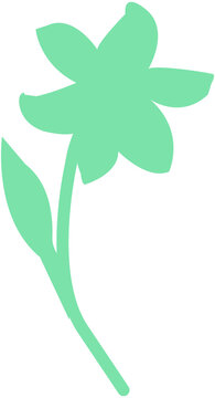 mint green flower silhouette on white clip art preview