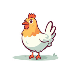 Vector logo cute chicken, chicken icon, chicken head, chicken sticker