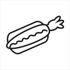 hot dog vector icon line template