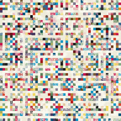 Multicolor Noisy Textured Pixel Glitch Pattern