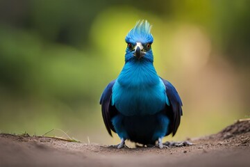 Close up of Great Blue Turaco, selective focus