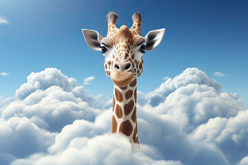 Naklejki  giraffe in the sky