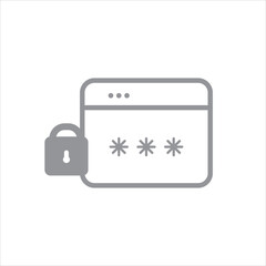browser password protection icon vector illustration symbol