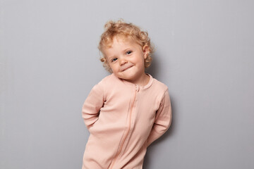 Adorable baby portrait. Innocence and childhood joy. Sweet cheerful toddler. Cute funny baby girl...