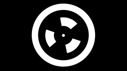 Fototapeta premium Modern luminous preloader, Radiation Sign circular progress loading bar. Animation of radiation danger sign. The idea of a nuclear threat, the danger of an atomic war. Warning. 3D animation.