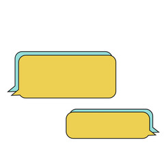 Speech bubbles line filled illustration