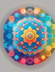 A chat bubble icon with a kaleidoscope of colors radiating from its center, creating a mesmerizing pattern (1)