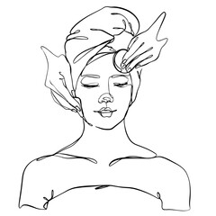 Woman line art
